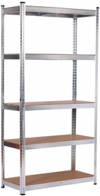 Kovový regál BestBerg BBMS-20 / 70 x 150 x 30 cm / 5 políc / strieborná/hnedá