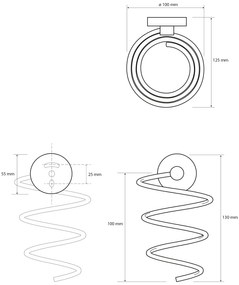 Sapho Sapho, X-ROUND držiak fénu, špirálový, chróm, XR002