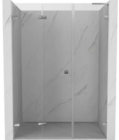 Mexen Lunar-F, L skladacie ľavé sprchové dvere 140 cm, číre sklo, chrómový profil, 836SL-140-050-01-00-L