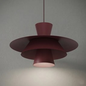 Závesný luster PLATO na lanku 1xE27/15W/230V bordová