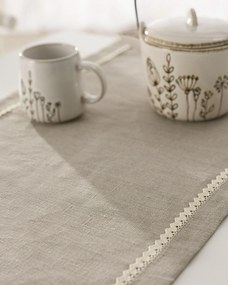Čipkový bežec  farba produktu béžová látka polopriehľadný, zapletaná