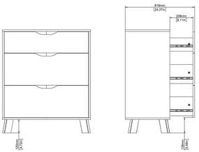 Biela/v prírodnej farbe komoda v dekore duba 79x92x40 cm Ikast – Tvilum