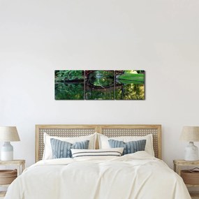 Obraz rieky (s hodinami) (90x30 cm)