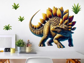 Stegosaurus textilní prelepiteľná nálepka na stenu list 45 x 40 cm