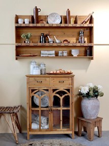 Ratanová antik stolička so zaujímavým sedákom Wicker - 46*36*46cm