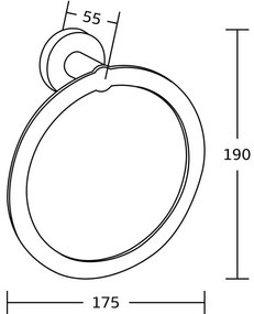 Mexen príslušenstvo, TIBER držiak na uteráky Ring, čierny, 7050532-70