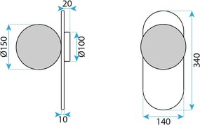 Toolight Toolight, nástenné svietidlo 1xE27 APP1755-1W, čierna-biela, OSW-04315
