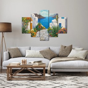 Obraz - Grécka ulička (150x105 cm)