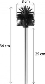 Erga Silka, silikónová WC kefa, čierna-chrómová, ERG-YKA-V.WCZC-SILKA