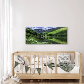 Obraz - Krajina s jazerom (120x50 cm)
