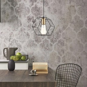 Toolight Toolight, závesné svietidlo 1xE27 APP1131-1CP, čierna-zlatá, OSW-40003