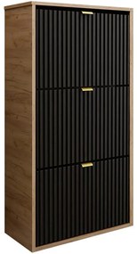 Skrinka na topánky Laro I Stojaci Craft/Čierna/ Zlatý