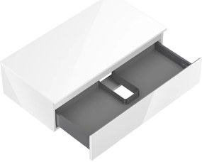 Mexen Orio, kúpeľňová skrinka 90 cm s hornou časťou, 1 zásuvka, biela lesklá, 91A10-09023-1-BFC00