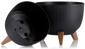 PLASTOVÝ KVETINÁČ ROSA LINEA ECO 15X24 CM ČIERNA