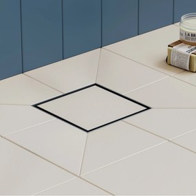 Hansgrohe RainDrain Brilliance, úplná sada podlahového vpustu 150x150 pre dlažbu, čierna matná, HAN-56251670