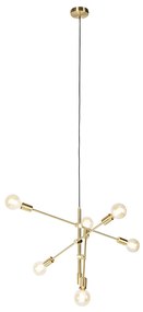 Inteligentné závesné svietidlo mosadzné 6-žiarovkové vrátane Wifi G95 - Sydney