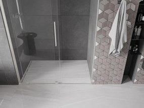 Mexen Velar, posuvné sprchové dvere do otvoru 140 cm, 8mm číre sklo, brúsená oceľ, 871-140-000-01-97