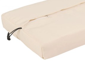 Záhradná lavica HWC-G16, polyratan - hnedá, krémový vankúš