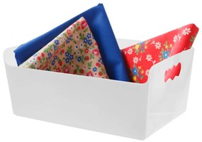 Úložný box, krabica, viacúčelový organizér, TIBOX, biely 23,5 x 18 x 10,5 cm