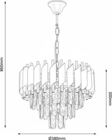 Brilagi - Závesný luster na reťazi ECLIPSE 5xE14/10W/230V priemer 38 cm čierna/zlatá