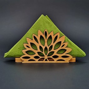 AMADEA Drevený stojanček na obrúsky v tvare kvetu, masívne drevo, 12,5x6,5x3,5 cm