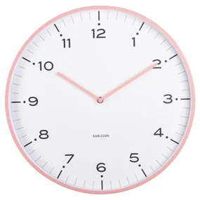 Dizajnové nástenné hodiny Karlsson 6011PI ružové,priemer 40 cm