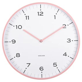 Dizajnové nástenné hodiny Karlsson 6011PI ružové,priemer 40 cm