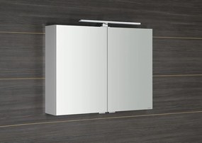 Sapho Sapho, RIWA galérka s LED osvetlením, 81x60x17cm, biela lesk, RIW080-0030