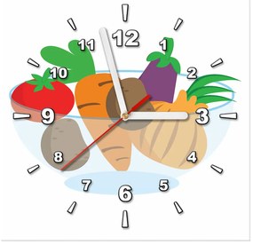 Gario Obraz s hodinami Miska so zeleninou Rozmery: 30 x 30 cm