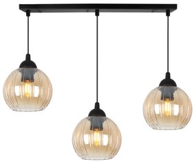 Závesné svietidlo Costa, 3x medové sklenené tienidlo, b