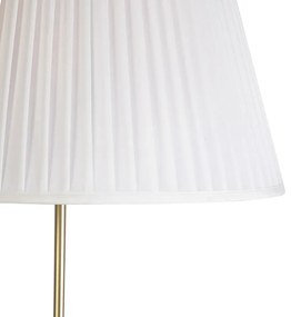 Stojaca lampa zlatá/mosadzná so skladaným tienidlom krémovým 45 cm - Parte