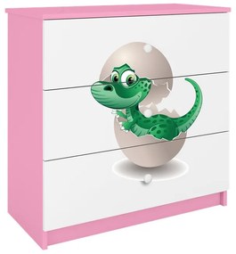 Komoda Babydreams 80 cm dinosaurus ružová