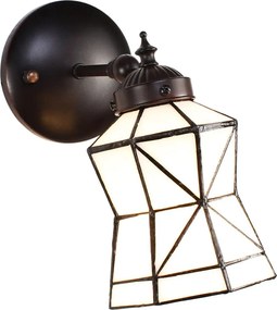 Biela nástenná tiffany lampa Cubi - 17*12*23 cm E14/max 1*40W