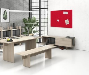 Akustická nástenka 120x80 cm, okrúhle rohy, červená