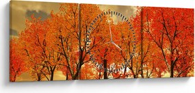 Obraz - Jeseň (s hodinami) (90x30 cm)