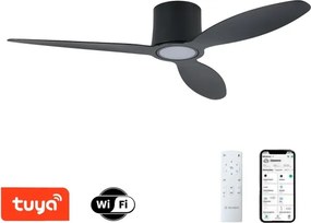 ZEVENTI - LED Stropný ventilátor VENTORA LED/24W/230V Wi-Fi Tuya čierna + DO