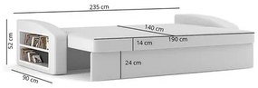 Velká rozkladacia pohovka HEWLET s poličkou