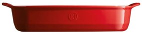 Červená keramická zapekacia misa Emile Henry, 42,5 × 28 cm