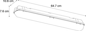 TL svietidlo sivé vrátane LED 15W 2250 lm 4000K IP65 - Base