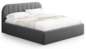 Sivá čalúnená dvojlôžková posteľ s úložným priestorom s roštom 200x200 cm Juno – Windsor &amp; Co Sofas