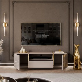 TV STOLÍK SANTINO KAŠMÍR LESK / ZLATÝ 158 cm