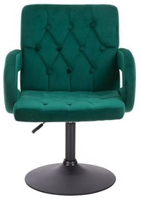 LuxuryForm DESIGN Stolička BOSTON VELUR na čiernom tanieri - zelená