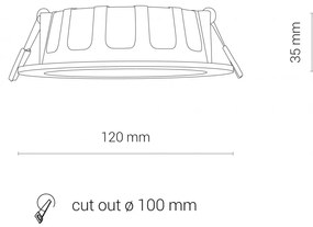 NOWODVORSKI LED podhľadové stropné svetlo do kúpeľne CL KOS, 8W, teplá biela, 12,5 cm, okrúhle, biele