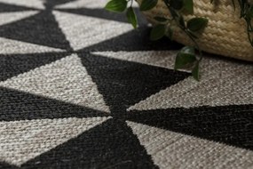 Koberec Šnúrkový SIZAL FLOORLUX 20489 striebor. / čierny Trojuholníky