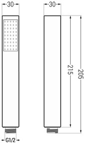 Mexen príslušenstvo - R-77 Ručná sprcha, 1-funkčná, čierna, 79577-70