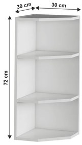 Horná rohová kuchynská skrinka Julia Typ 3 - biela