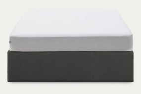 Čierna čalúnená dvojlôžková posteľ s úložným priestorom/bez čela 140x190 cm Matters – Kave Home