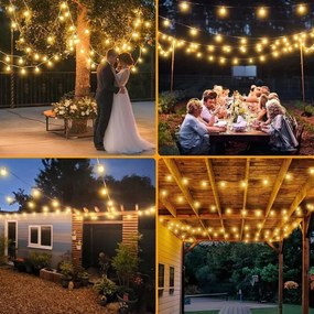 LED stmievateľná vonkajšia svetelná reťaz 25xE12/1W/24/230V 17,5 m IP65 čierna + DO