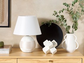 Krémová keramická nočná lampa SADO Beliani