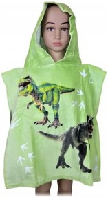 Detské plážové pončo - osuška s kapucňou a dinosaurami